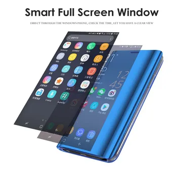 Smartphone Caz Pentru Samsung Galaxy A50-O 50 De Caz Acoperire din Piele Smart Mirror View Cazuri de Telefon Pentru Samsung A50 Flip Book case