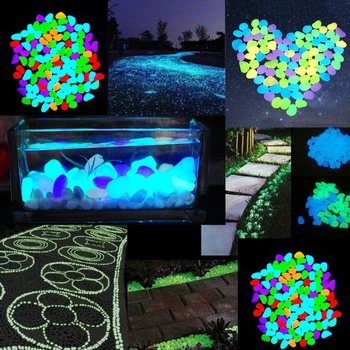 50pcs Strălucire În Întuneric Fluorescente Pietricele Rezervor de Pește în aer liber, Grădină Decor Întunecat luminoase Fluorescente Glow Pietre Pietre