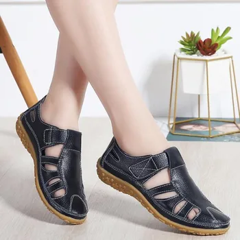 2020 Femei Sandale Gladiator Pantofi Din Piele Gol Plat Sandale Casual Ladies Fund Moale Pantofi De Vara Pentru Femei Beach Sandal