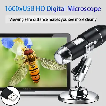 Digital portabil 1600X USB Microscop Electronic Portabil Lupa Senzor de aparat Foto Acceptă pentru WIN10/8/7/XP MAC Sistem