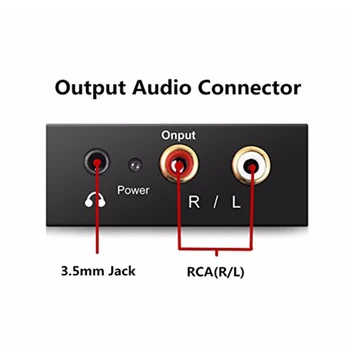 TTKK Digital la Analogic Convertor Audio Amplificator cu Decodor Fibră Optică, cablu Coaxial Semnal Analogic Audio Stereo cu Adaptor de 3,5 M