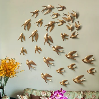Rășină 3d Rândunica Păsări figurina Autocolante de perete decor acasă accesorii pentru living home decor decor de perete autocolante
