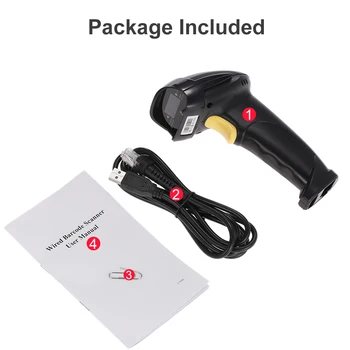 Noul Cablu USB Laser de coduri de Bare Scanner Portabil cu Fir 1D coduri de Bare de Scanare Arma pentru Supermarket