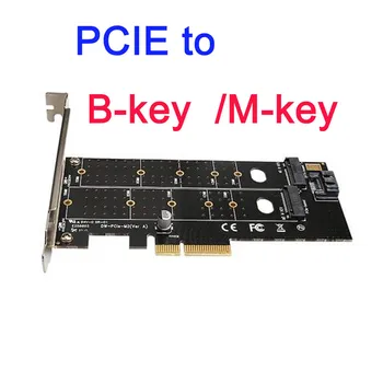 Dual M. 2 Pcie Adaptor PCI-E la M2 M. 2 M pentru B Cheie SATA 3.0 Riser Card de Expansiune NVMe SSD de unitati solid state Adaptoare Suport pentru Windows XP/7/8/10