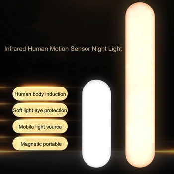 LED-uri Senzor de Mișcare PIR Inducție Reîncărcabilă Atracție Magnetică Lumina de Noapte Lumina de Perete Dormitor Dulap de Bucătărie Lampă Portabilă
