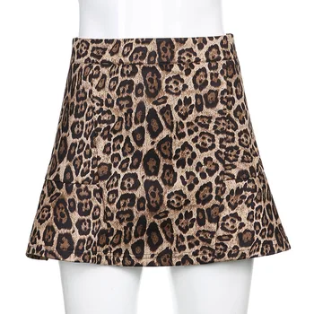2021 Primăvară Feminin Fusta Leopard Moda Fuste Femei Sirenă Talie Mare Uza Lolita Noapte Sexy Clubwear Casual Fusta Mini
