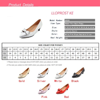 Lloprost ke 2018 Femei Pompe de Pantofi Rochie de Toamna 5 Culori Subliniat Toe Papion Pompe de Pantofi Pentru Femeie Nouă Dimensiune Mare 31-46 MY590