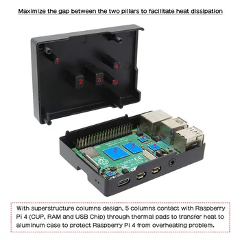 Raspberry Pi 4B Metal Cabina de Răcire Pasivă a Căldurii din Aluminiu Caz Compatibil cu Raspberry Pi 4Model B Doar