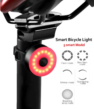 2021 Biciclete Lumina Inteligent de Frânare Automată de Detectare Lumini IPx6 Impermeabil LED de Încărcare Ciclism Stop Bicicleta Spate Lumina