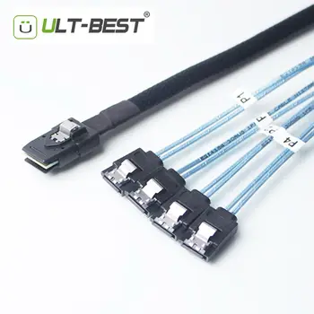 ULT-cel MAI bun Internă Cablu Mini SAS 36Pin SFF-8087 Gazdă de sex Masculin Unghi Drept la 4 SATA 7pin Hard Disk Fanout Server de Date Raid 0,5 m/1m