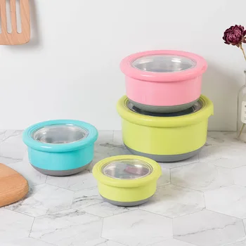 Portabile, Etanșe Cutie de Prânz Bol din Otel Inoxidabil Alimentar Silicon Bento Cutie de Prânz pentru Copii Instant Noodle Bowl Container pentru Alimente