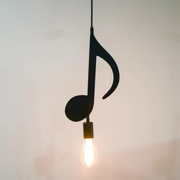 Nota muzicala Pandantiv Lumina Acasă Dormitor Curba Droplight Bar Agățat Lampă cu LED-uri