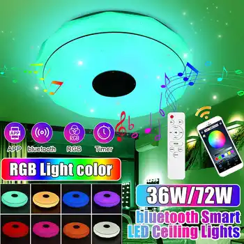 36W/72W RGB LED-uri de Muzică Lumina Plafon Difuzor bluetooth Lampa Petrecere Acasă Dormitor 170-265V de la Distanță Estompat+APP Inteligent de Lumină Colorate