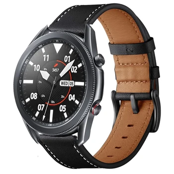Negru Curea din Piele Maro pentru Samsung Galaxy Watch 3 45mm 41mm Trupa Încheietura mâinii Watchband Pentru Samsung Watch3 Actimazfit bip gts correa