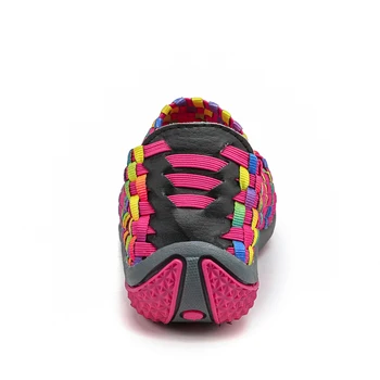 EOFK Femei Sandale Țesute Manual Pantofi Plat Doamna de Moda de Vara Respirabil Slip-On Casual Colorate Femeie Încălțăminte