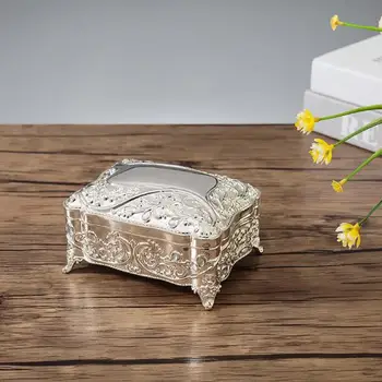Nou! Cadou de nunta Cutie de Bijuterii din Metal Caz de Zinc din aliaj Breloc cutii de Flori Sculptate din Piatra Decor Pachet Cadou Marimea S