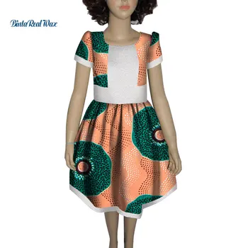 Fete noi Mozaic Dantelă Rochie de Imprimare Bazin Riche Copii Copii Rochie Haine Personalizate Plus Dimensiune Design din Africa de Îmbrăcăminte WYT184