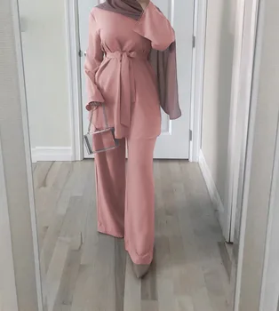 Moda musulmană, simplu, curat și frumos costum rochie LR314