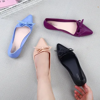 New Adult moda Jeleu Incaltaminte femei Vara sandale casual din PVC Singur pantofi ascuțite ploaie pantofi SHW065