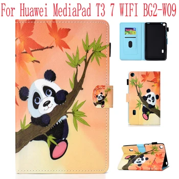 Fundas Pentru Huawei MediaPad T3 7 inch Caz Versiunea WIFI TPU Moale din Piele Smart Cover Book Flip Caz de Desene animate pentru Copii de Caz