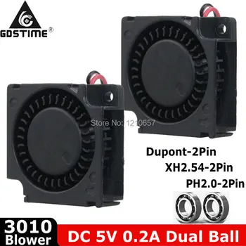 2 BUC Gdstime 30MM Suflantă 5V Dupont 2Pin Dual Ball Bearing 3010 Mini DC Răcire Ventilator Turbo 30x30x10MM 3CM Cooler Imprimantă 3D Piese