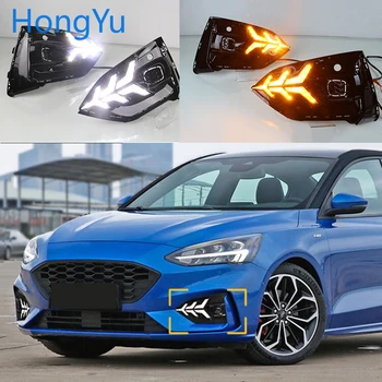 LED Daytime Running Light Pentru Ford Focus ST LINIE 2018-2020 Alb și Galben de Semnalizare Functie Auto DRL Lampa de Ceață Decor