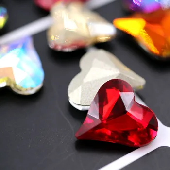 Noi AAAA calitate pointback lipici pe pietre 20buc K9 sticlă crysyal forma de Inima cu pietricele Rosii diy Accesorii de îmbrăcăminte