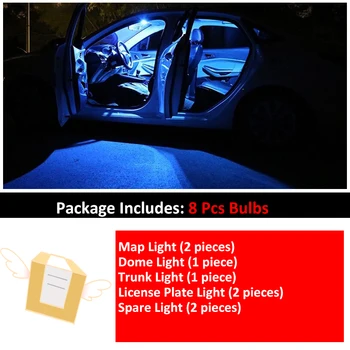 8Pcs Auto Interior Alb Becuri cu LED-uri Pachet Kit Pentru 2016 2017 2018 2019 Mazda 3 Harta Dom Portbagaj Lampa Iceblue