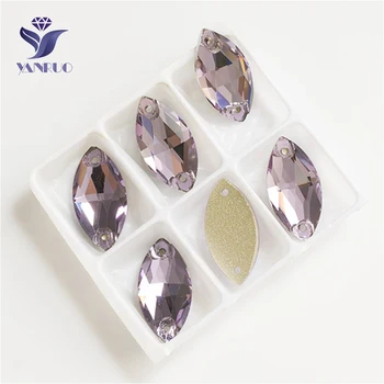 YANRUO 3223 Toate Dimensiunile Violet Navette Pietre de Cusut Coase Pe Sticlă Strass Spate Plat Cristal de Ochi de Cal Stras