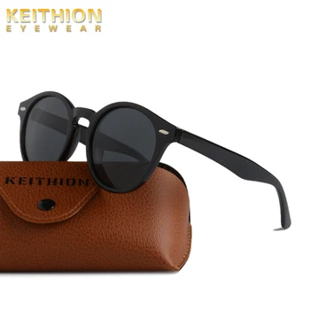 KEITHION Rotund Polarizat ochelari de Soare Femei Mens Vintage Retro Oglindă Ochelari de Soare Moda de Conducere în aer liber Ochelari