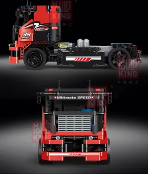 MOC de Creatie Tehnica Serie Peterbilt 389 Grele Camion Container Blocuri Caramizi Model Kit Fit Lepining Jucarii Pentru Copii