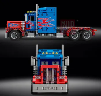 MOC de Creatie Tehnica Serie Peterbilt 389 Grele Camion Container Blocuri Caramizi Model Kit Fit Lepining Jucarii Pentru Copii