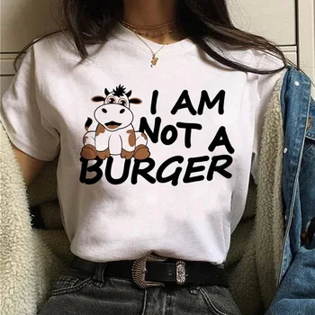 Femei Vegan Print T-Shirt de Vară Harajuku Prieteni de Animale Fata de Top T-Shirt,Picătură Navă