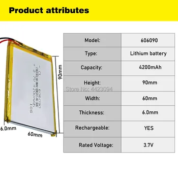 3.7 V 606090 4200mAh acumulatori Lipo Baterie Tablet Dvd-Foto GPS Jucarii Electrice Laptop Bateriile Litiu-Polimer