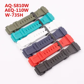 Accesorii ceas Rășină curea pentru Casio AQ-S810W/AEQ-110W/W-735H Bărbați Ceas Curea 18mm