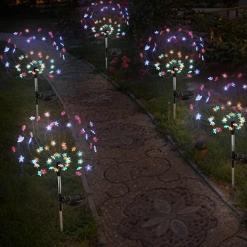 2 buc 90 LED-uri Alimentate Solar foc de Artificii Lumini IP44 Impermeabil în aer liber Lampa de Peisaj Calea Gazon Garden Decor în aer liber