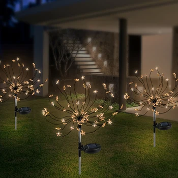 2 buc 90 LED-uri Alimentate Solar foc de Artificii Lumini IP44 Impermeabil în aer liber Lampa de Peisaj Calea Gazon Garden Decor în aer liber