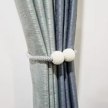 Casa moderna Moda Perdea Draperie Magnetic Ușor de Cravată-spate Gri Frânghie de Plastic Margele Accesorii 47cm lungime vinde de pereche