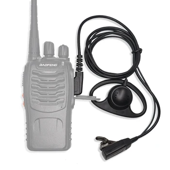 2 Pin D-Forma sub Acoperire Cârlig Ureche Cască MICROFON PTT Microfon Cască Căști Pentru Kenwood Pentru Baofeng BF-888S UV-5R UV-82 Walkie Talkie