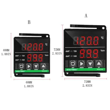 Digital PID de Temperatura Umiditate Controller 100-240V 2 Display Termostat Releu 19QB