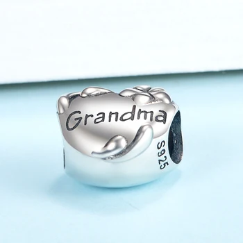 Argint 925 Membru al Familiei Bunica Margele Inima Farmecele se Potrivesc Europene Bratara pentru Femei de Ziua de Bijuterii Cadou