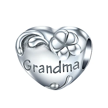 Argint 925 Membru al Familiei Bunica Margele Inima Farmecele se Potrivesc Europene Bratara pentru Femei de Ziua de Bijuterii Cadou