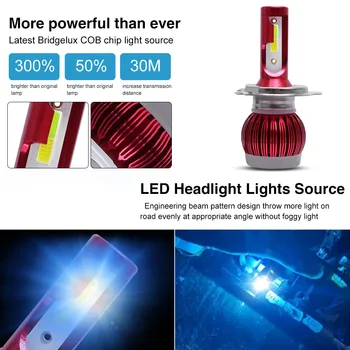 Dublă de Culoare LED-uri Auto Faruri Becuri H4 Lampa Led 36W 9-36V IP67 DOB 3000K/6000K 8000K/6000K Construit În EMC Modificat Lumini Auto 2 BUC