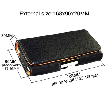 TOKOHANSUN Universal Cazul AGM A9 X1 X2 Max Sac de Telefon Mobil Centura Clip Caz de Culoare Neagra din Piele PU Husă