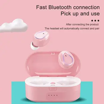 Tws 208 Bluetooth Wireless Căști Hifi Stereo Muzică Touch Control Auto Decojit Pavilioane Portabil Macaron Roz Albastru Căști