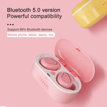 Tws 208 Bluetooth Wireless Căști Hifi Stereo Muzică Touch Control Auto Decojit Pavilioane Portabil Macaron Roz Albastru Căști