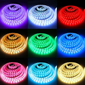 UE Plug Cu LED RGB Set Colorat de Culoare-Schimbarea Lumină Moale Bandă rezistent la apa Cu Control de la Distanță Acasă Decor Petrecere