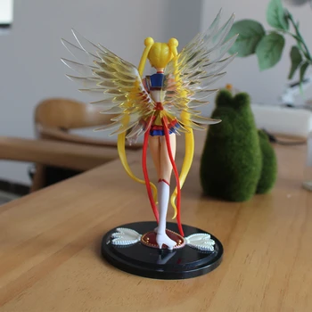 16cm Anime Sailor Moon Cifrele de Acțiune PVC Sailor Moon Figura Set Aripi Decorare Tort de Colectare Model de Păpușă Jucărie Cadouri pentru Copii