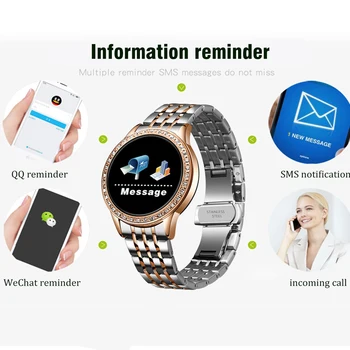 LIGE 2020 Nouă Femei Ceas Inteligent Ecran Color Monitor de Ritm Cardiac Moda Doamnelor ceas de Fitness Sport Smartwatch brățară Inteligent+CUTIE