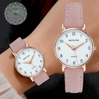În 2020, NOUL Ceas de Femei de Moda Casual, Curea din Piele Ceasuri Simplu Doamnelor Mici Dial Cuarț Ceas Rochie Ceasuri Reloj mujer